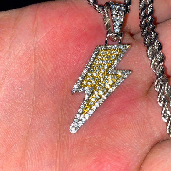 Lighting bolt pendant w Free Chain & Shipping - Picture 4 of 8